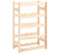 Pinewood Wine Rack for 20 Bottles Storage Bottle Holder Cabinet vidaXL