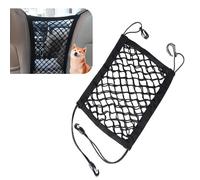 pinflaw 1 PC Car Separator Mesh Between Front Seats, 11.4" x 10.2" Double Layer Coarse Mesh Clip Installation Pet Anti-Falling Safety Barrier, Portable Organizer Accessory, for Most Cars (Black)