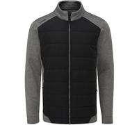PING 2025 AIDEN HYBRID FLEECE GOLF JACKET - ASPHALT MARL / BLACK - 2XL