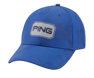 PING 2026 TEXTURED CAMO GOLF CAP - MID BLUE