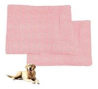 ping bu 2Pcs Large Dog Cat Bed Washable Dogs Bed Cushion,Soft Luxurious Dog Cushion Cat Beds Mattress,Dogs Crate Mat for Small,Medium,Large Pet (red,30 * 40cm*2pcs)