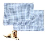 ping bu 2Pcs Large Dog Cat Bed Washable Dogs Bed Cushion,Soft Luxurious Dog Cushion Cat Beds Mattress,Dogs Crate Mat for Small,Medium,Large Pet (blue,25 * 35cm*2pcs)