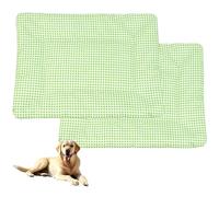 ping bu 2Pcs Large Dog Cat Bed Washable Dogs Bed Cushion,Soft Luxurious Dog Cushion Cat Beds Mattress,Dogs Crate Mat for Small,Medium,Large Pet (green,50 * 70cm*2pcs)