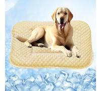 ping bu Dog Cooling Mat Washable Coolings Mat for Dogs Cats,Large Non-Slip Pet Cool Mats Dog Cushion Mattress,Dogs Coolings Pad in Hot Summer (Yellow,75 * 55cm)