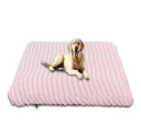ping bu Extra Large Dog Bed Anti Slip Dogs Bed,Washable Dog Cushion Pet Mat with Removable Cover,Soft Warm Dogs Cushion Pets Crate Mattress (Pink,90 * 62cm)