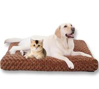 ping bu Extra Large Dog Bed Washable,Deep Sleeping Pet Crate Mattress Non-Slip Bottom Calming Cat Sofa Pillow,Pet Cushion Super Fluffy Anti Anxiety Dog Beds (XL 105x70x9cm,Brown)