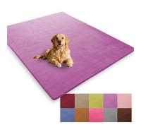 ping bu Large Crawling Mat Area Rug Foldable Coral Velvet Mats Thin Seating Carpet for Living Room Ultra Soft Floor Rug Pet Play Bedroom Living Room Office (50x80CM,Purple)