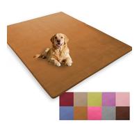 ping bu Large Crawling Mat Area Rug Foldable Coral Velvet Mats Thin Seating Carpet for Living Room Ultra Soft Floor Rug Pet Play Bedroom Living Room Office (140x160CM,Khaki)