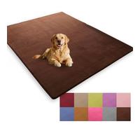 ping bu Large Crawling Mat Area Rug Foldable Coral Velvet Mats Thin Seating Carpet for Living Room Ultra Soft Floor Rug Pet Play Bedroom Living Room Office (90x160CM,Coffee)