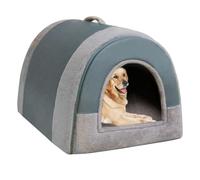 ping bu Large Dog Bed 2 in 1 Fluffy Dogs House XL/XXL,Luxury Indoor Pet Kennel with Handle Anti Anxiety Dog Cats Calming Beds Warm Pets Cave House for Large Medium Dogs Cats (Green,M-48x36x35CM)