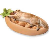 ping bu Large Dog Bed Deep Sleep,Calming Dog Bed Sofa Comfort Plush Non-Slip Cat Beds Crate Mattress,Removable Luxurious Pet Beds with Anti Anxiety Cushion (S 47 * 28 * 10CM,Brown)