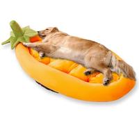 ping bu Large Dog Bed Deep Sleep,Calming Dog Bed Sofa Comfort Plush Non-Slip Cat Beds Crate Mattress,Removable Luxurious Pet Beds with Anti Anxiety Cushion (XL 85 * 55 * 16CM,Orange)