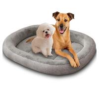 ping bu Large Dog Bed Fluffy Washable Warm Dogs Bed,Luxurious Dog Beds Cushions Soft Sleeping,Dogs Crate Mat for Small,Medium,Large Pets (Grey,90 * 70CM)
