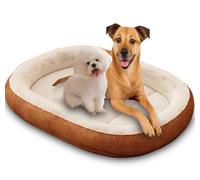 ping bu Large Dog Bed Fluffy Washable Warm Dogs Bed,Luxurious Dog Beds Cushions Soft Sleeping,Dogs Crate Mat for Small,Medium,Large Pets (Brown,50 * 40CM)