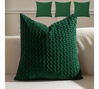 ping bu Neutral Corduroy Cushion Covers Set of 4,Square Decorative Sofa Pillowcases Warm Color Scheme Pillow Covers for Home Bohemian Decor Sofa Bed Living Room (Green-C,45x45CM)