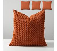 ping bu Neutral Corduroy Cushion Covers Set of 4,Square Decorative Sofa Pillowcases Warm Color Scheme Pillow Covers for Home Bohemian Decor Sofa Bed Living Room (Dark Orange,50x50CM)
