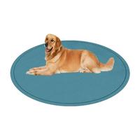 ping bu Round Deluxe Dog Bed Mat for Large Dogs Washable,Anti-Slip Dog Bed Crate Mat Comfy Fluffy Kennel Donut,Soft Pet Sleeping Beds Mattress for Large Jumbo Medium Small Dogs (Blue,47.2 inch)