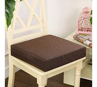 ping bu Seat Pads Thick Garden Dining Office Chair Cushion Soft Square Cotton Chair Seat Cushion with Zipper Armchair Booster Cushion (Brown,45x45x5cm)