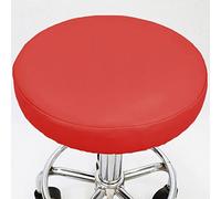 ping bu Set of 2/4 Pack Round Stool Covers,Waterproof PU Leather Stool Chair Cover Chair Protector Slipcover for Home/Kitchen/Bar/Office (4pcs-35CM,Red)