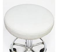 ping bu Set of 2/4 Pack Round Stool Covers,Waterproof PU Leather Stool Chair Cover Chair Protector Slipcover for Home/Kitchen/Bar/Office (2pcs-30CM,White)
