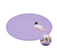 ping bu Soft Area Rug Large Play Mat for Floor Non-Slip,Memory Foam Nursery Rug Play Mat for Crawling,Round Coral Velvet Area Rugs for Toddler Children,Floor,Tatami,Yoga,Exercise (Purple,47.2inch)