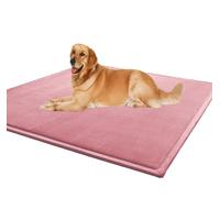 ping bu Washable Deluxe Dog Bed Mat for Large Dogs,Anti-Slip Dog Bed Crate Mat Comfy Fluffy Kennel,Ultra Soft Pet Sleeping Beds Mattress for Large Jumbo Medium Small Dogs (Pink,19.7x31.5 inch)