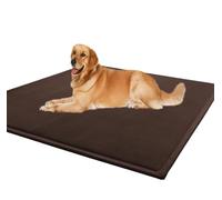 ping bu Washable Deluxe Dog Bed Mat for Large Dogs,Anti-Slip Dog Bed Crate Mat Comfy Fluffy Kennel,Ultra Soft Pet Sleeping Beds Mattress for Large Jumbo Medium Small Dogs (Coffee,19.7x31.5 inch)
