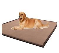 ping bu Washable Deluxe Dog Bed Mat for Large Dogs,Anti-Slip Dog Bed Crate Mat Comfy Fluffy Kennel,Ultra Soft Pet Sleeping Beds Mattress for Large Jumbo Medium Small Dogs (Brown,19.7x31.5 inch)