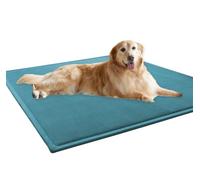 ping bu Washable Dog Bed Mat for Large Dogs,Deluxe Dog Bed Crate Mat Comfy Fluffy Kennel,Ultra Soft Pet Sleeping Beds Mattress for Large Jumbo Medium Small Dogs Non-slip (Blue,19.7x31.5 inch)