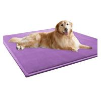 ping bu Washable Dog Bed Mat for Large Dogs,Deluxe Dog Bed Crate Mat Comfy Fluffy Kennel,Ultra Soft Pet Sleeping Beds Mattress for Large Jumbo Medium Small Dogs Non-slip (Purple,31.5x59.1 inch)