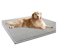 ping bu Washable Dog Bed Mat for Large Dogs,Deluxe Dog Bed Crate Mat Comfy Fluffy Kennel,Ultra Soft Pet Sleeping Beds Mattress for Large Jumbo Medium Small Dogs Non-slip (Grey,19.7x39.4 inch)