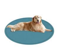 ping bu Washable Round Dog Bed Mat for Large Dogs,Deluxe Dog Bed Donut Crate Mat Comfy Fluffy Kennel,Ultra Soft Pet Sleeping Beds Mattress for Large Jumbo Medium Small Dogs (Blue,55.1 inch)