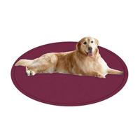 ping bu Washable Round Dog Bed Mat for Large Dogs,Deluxe Dog Bed Donut Crate Mat Comfy Fluffy Kennel,Ultra Soft Pet Sleeping Beds Mattress for Large Jumbo Medium Small Dogs (Red,63 inch)