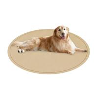 ping bu Washable Round Dog Bed Mat for Large Dogs,Deluxe Dog Bed Donut Crate Mat Comfy Fluffy Kennel,Ultra Soft Pet Sleeping Beds Mattress for Large Jumbo Medium Small Dogs (Beige,43.3 inch)