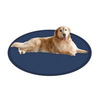 ping bu Washable Round Dog Bed Mat for Large Dogs,Deluxe Dog Bed Donut Crate Mat Comfy Fluffy Kennel,Ultra Soft Pet Sleeping Beds Mattress for Large Jumbo Medium Small Dogs (Navy,59.1 inch)