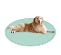 ping bu Washable Round Dog Bed Mat for Large Dogs,Deluxe Dog Bed Donut Crate Mat Comfy Fluffy Kennel,Ultra Soft Pet Sleeping Beds Mattress for Large Jumbo Medium Small Dogs (Light blue,35.4 inch)