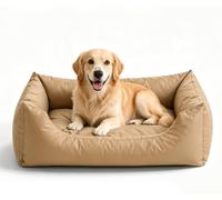 ping bu Waterproof Dog Bed Sofa Calming Washable Bolster Pet Bed with Non-Slip (Khaki,S40*50 * 20CM)