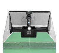 Ping Pong Ball Pitching Machine with Remote Control & 100 Balls, Automatic Training Table Tennis Robot, Adjustable Speed & Spin, with Professional Large Catch Net for Home, Club, School