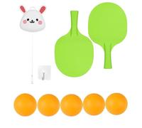 Ping Pong Balls Table Tennis Trainer Set Hanging Trainer Portable Indoor/Outdoor Training Adjustable Hand-Eye Coordination Game Props - Green