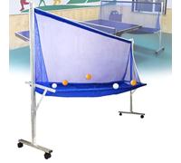 Ping Pong Catch Net, With 4*Universal Wheel + Leak Ball Mouth, Effective Catch No Bounce, Widened Side Wings, for Any Table 72 To 82 Inch, for Multi Ball Drills