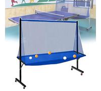 Ping Pong Catch Net, With 4*Universal Wheel + Leak Ball Mouth, Effective Catch No Bounce, Widened Side Wings, for Any Table 72 To 82 Inch, for Multi Ball Drills