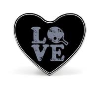 Ping Pong Love Badge Pin Brooch Heart Shape Button Aluminum Decor for Backpacks Hats