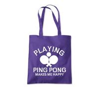 Ping Pong Makes Me Happy Tote Shopping Bag 10 Litres Capacity 42 x 38cm