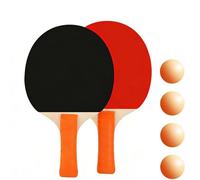 Ping Pong Paddles Set - Portable Table Tennis Racket Set With 2 Bats, 4 Balls for Beginners Indoor Outdoor