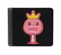 Ping Pong Queen Men's Bifold Wallet Slim Cash Card Holder Leather Purse