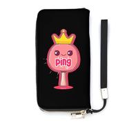 Ping Pong Queen Slim Wallet for Women Long Purse Cute Clutch Wristlet Handbag Card Holders
