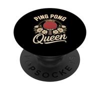Ping Pong Queen Table Tennis Crown Flowers PopSockets Adhesive PopGrip