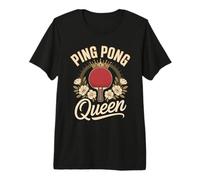 Ping Pong Queen Table Tennis Crown Flowers Premium T-Shirt