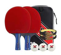 Ping Pong Racket Set,3 Star Beginners Table Tennis Bats for Family Activity,Outdoor/Indoor Sports Club 2 Player Set/A (2 Player Set B)