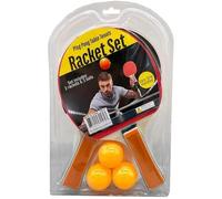 Ping Pong Racket Set with 3 Orange Balls - 2 Wooden Table Tennis Paddles with Double-Sided Foam Surface - Perfect for Beginners, Recreational & Competitive Play